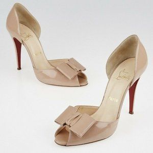 Christian Louboutin Women's Sz 40 US 10 Joli Noeud Nude Blush Pink D'Orsay Heels